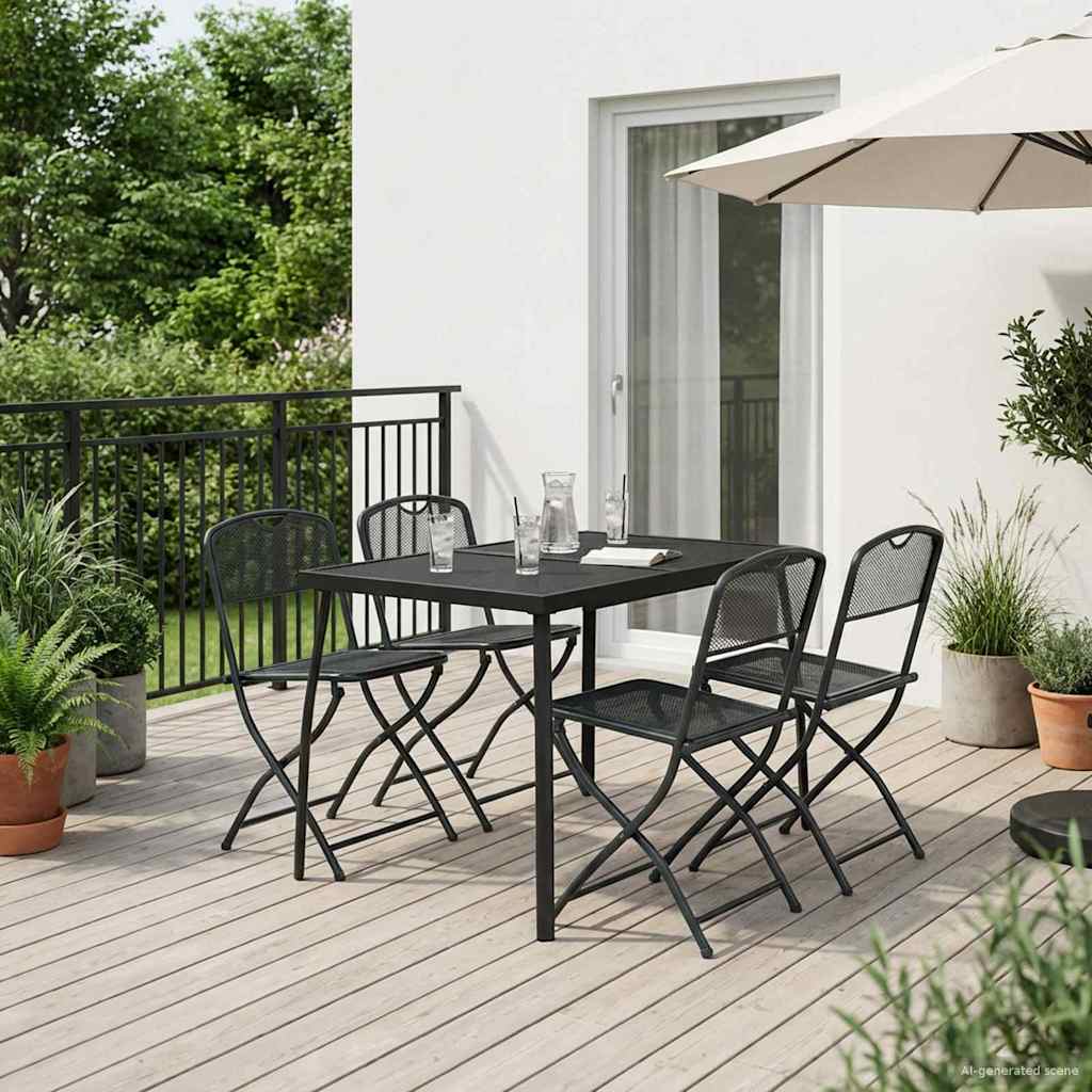 vidaXL Juego de muebles de exterior 5 uds. Gris antracita