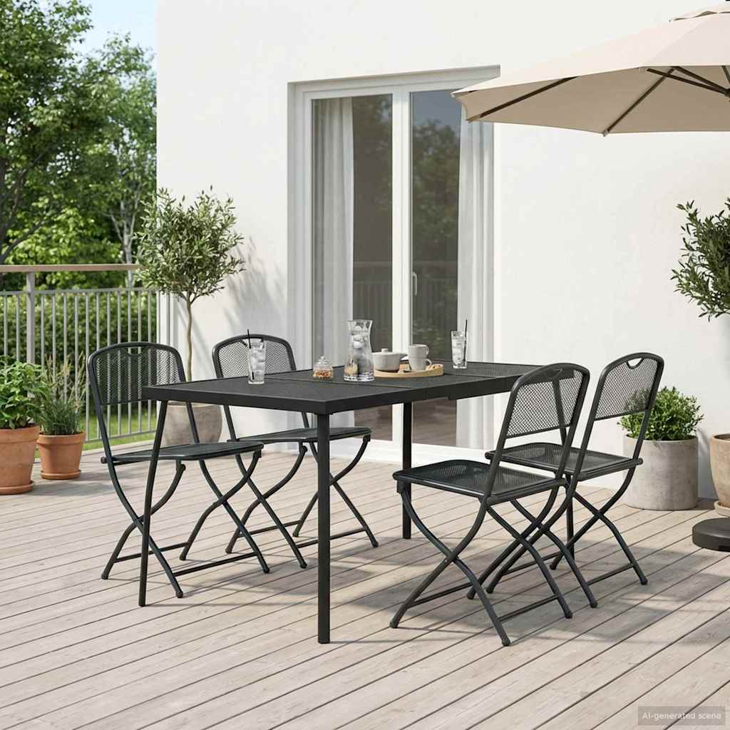 vidaXL Juego de muebles de exterior 5 uds. Gris antracita