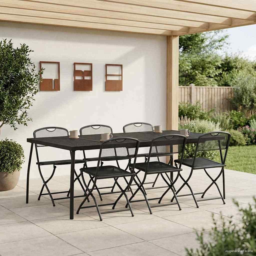 vidaXL Juego de muebles de exterior 7 uds. Gris antracita