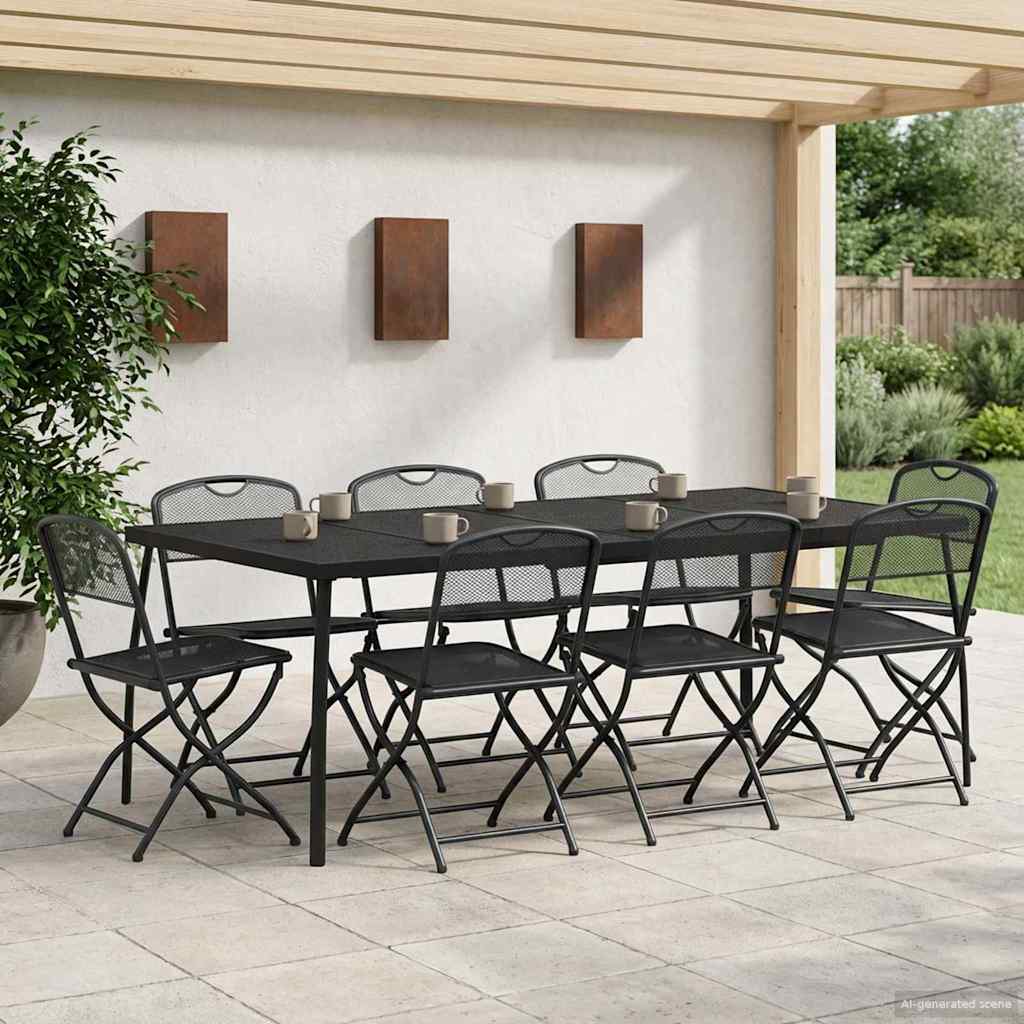 vidaXL Juego de muebles de exterior 9 uds. Gris antracita