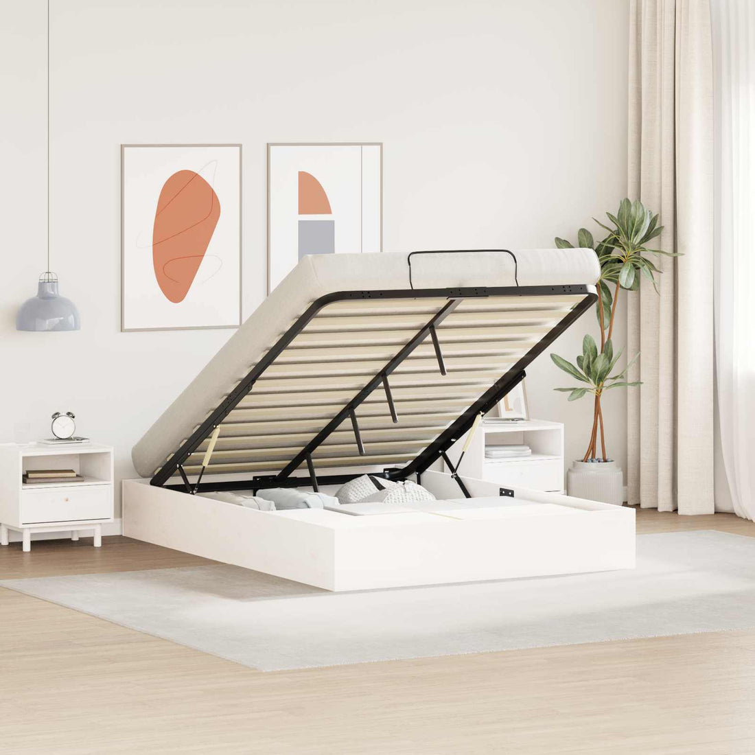vidaXL Estructura de Cama Ottoman con Almacenamiento 140 x 200 cm