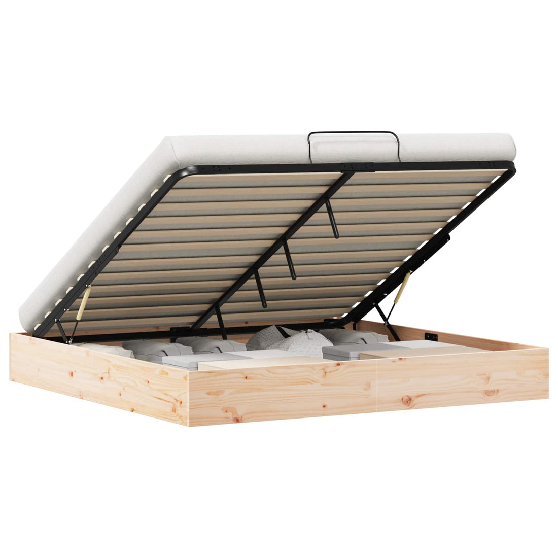 vidaXL Estructura de Cama Ottoman con Almacenamiento Natural