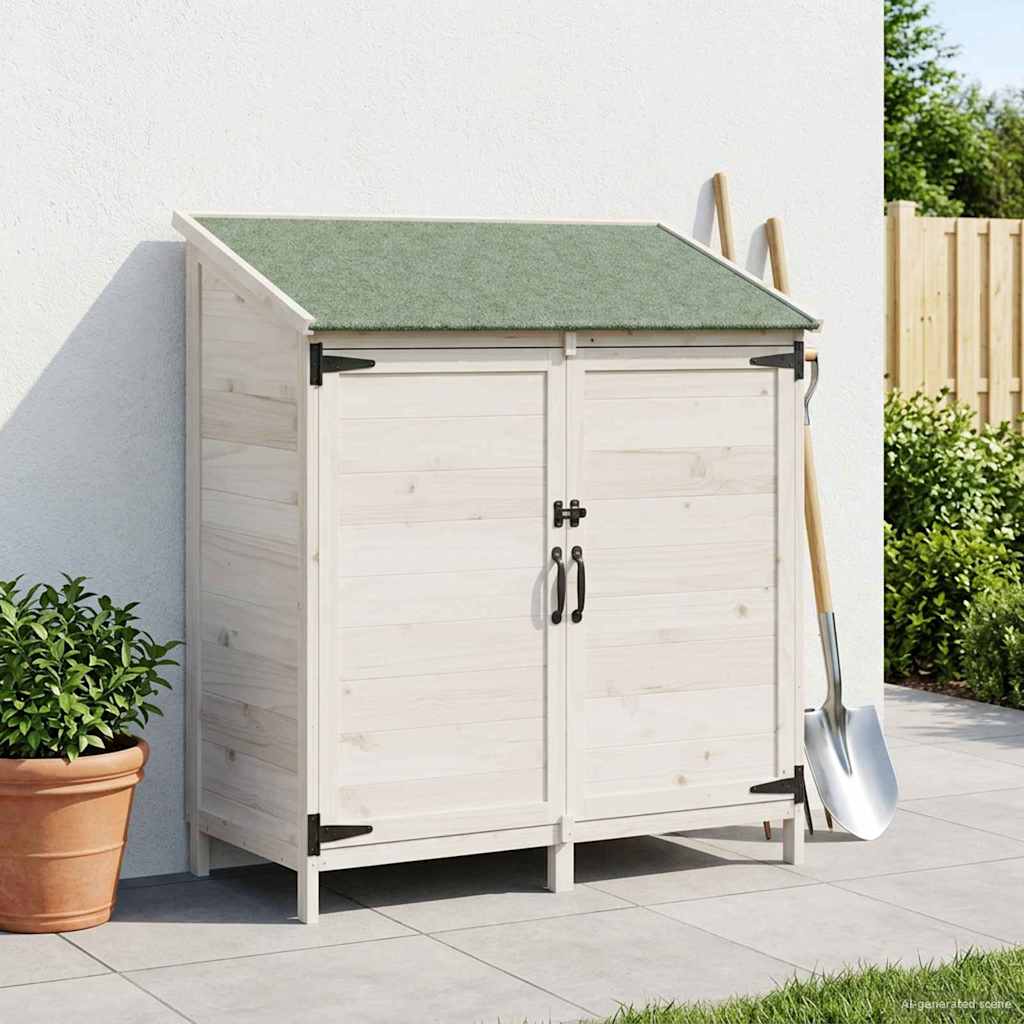 vidaXL Cobertizo de Jardín con techo Blanco 106,5 x 56 x 113,5 cm