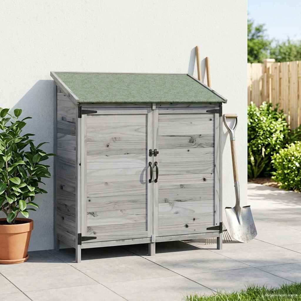 vidaXL Cobertizo de Jardín con techo Gris 106,5 x 56 x 113,5 cm