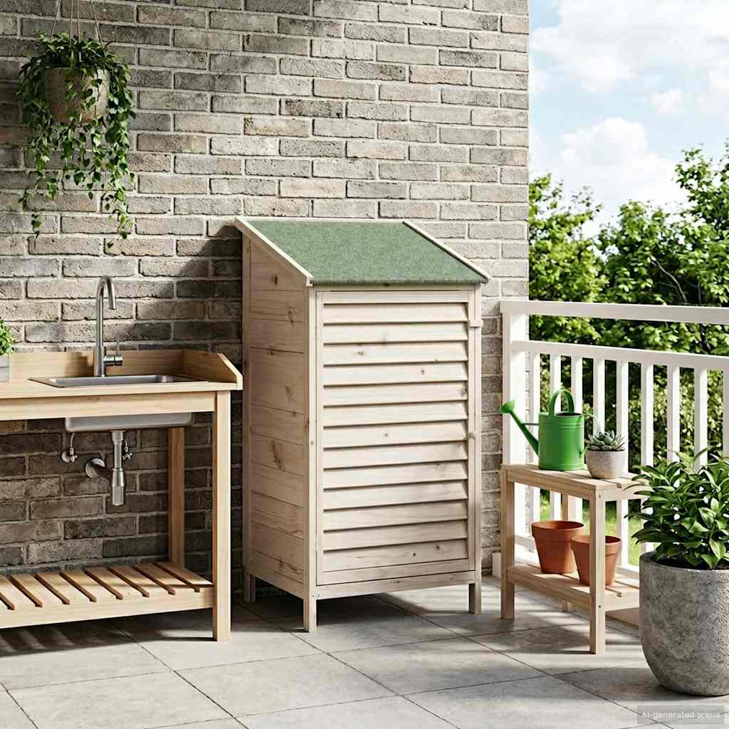 vidaXL Cobertizo de Jardín con techo Blanco 59 x 56 x 113,5 cm