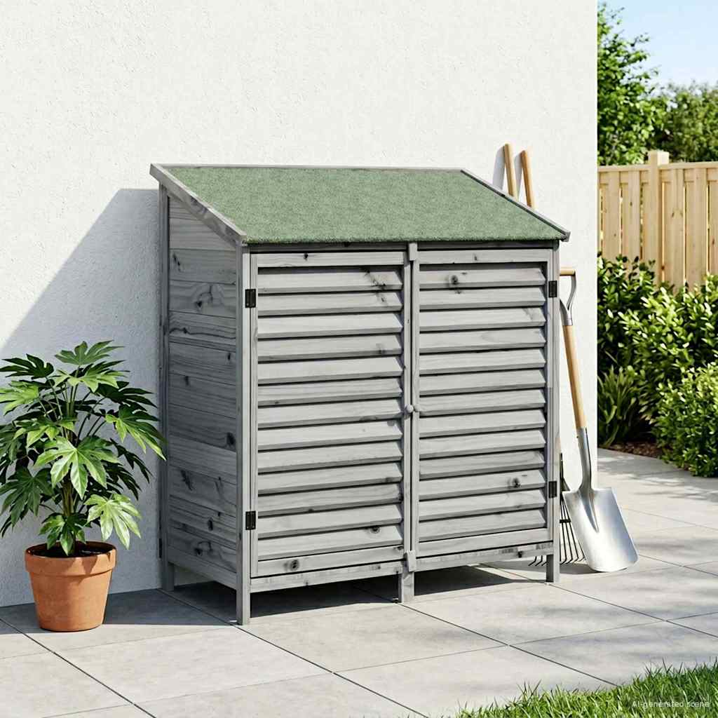 vidaXL Cobertizo de Jardín con techo Gris 106 x 56 x 113,5 cm