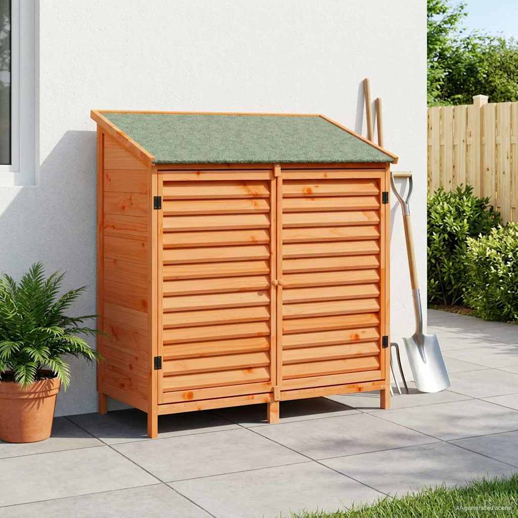 vidaXL Cobertizo de Jardín con techo Marrón 106 x 56 x 113,5 cm