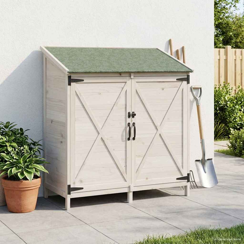 vidaXL Cobertizo de Jardín Blanco 106 x 56 x 113,5 cm
