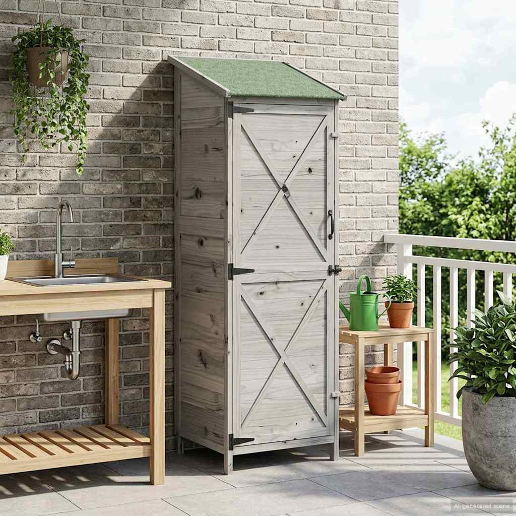 vidaXL Cobertizo de Jardín Gris 59,5 x 56 x 176,5 cm
