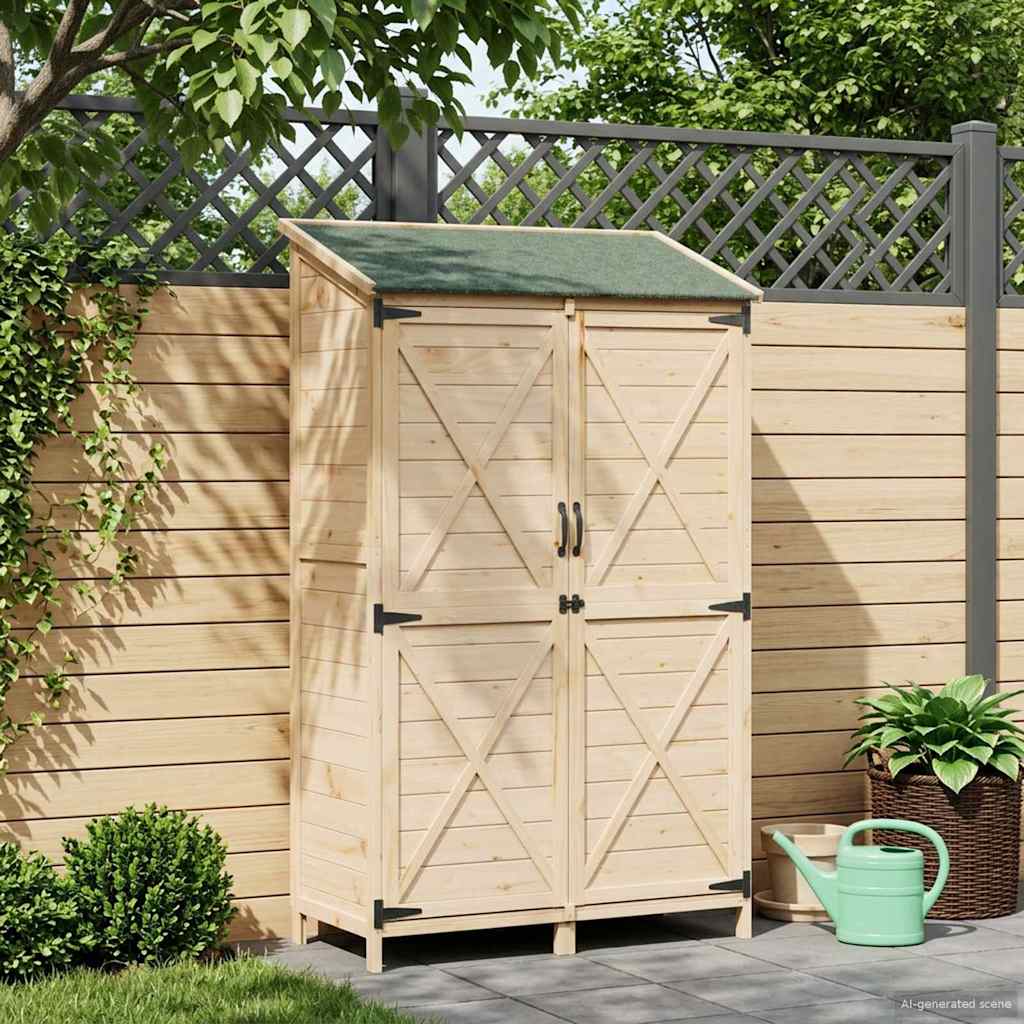 vidaXL Cobertizo de Jardín Natural 106 x 56 x 176,5 cm