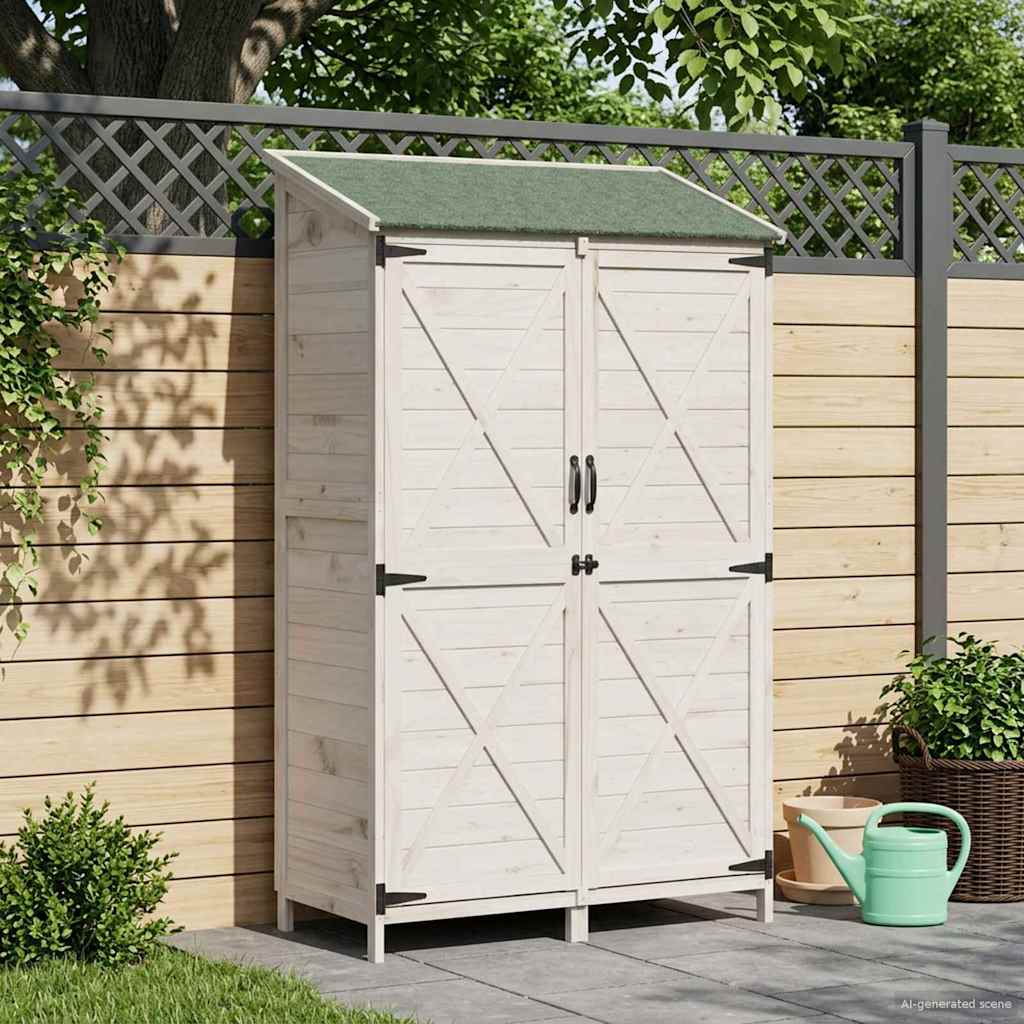 vidaXL Cobertizo de Jardín Blanco 106 x 56 x 176,5 cm