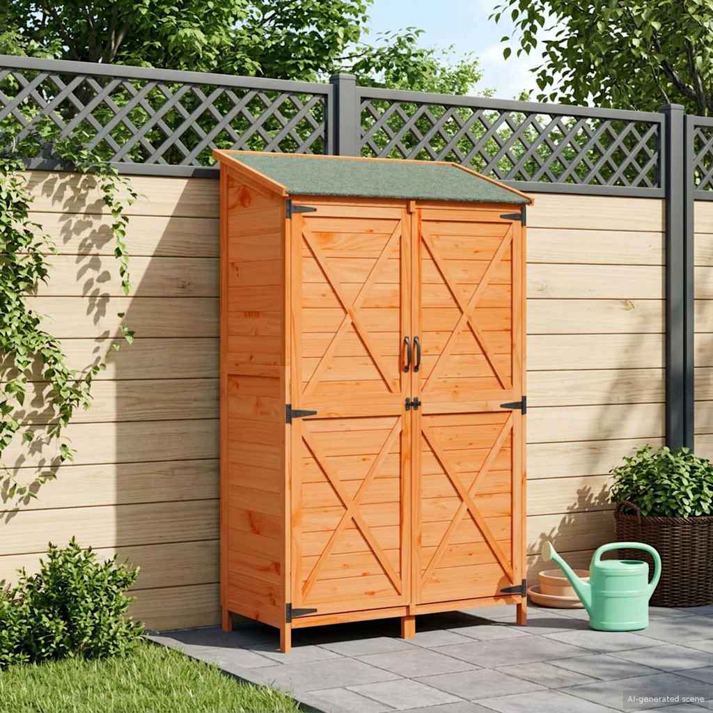 vidaXL Cobertizo de Jardín Marrón 106 x 56 x 176,5 cm
