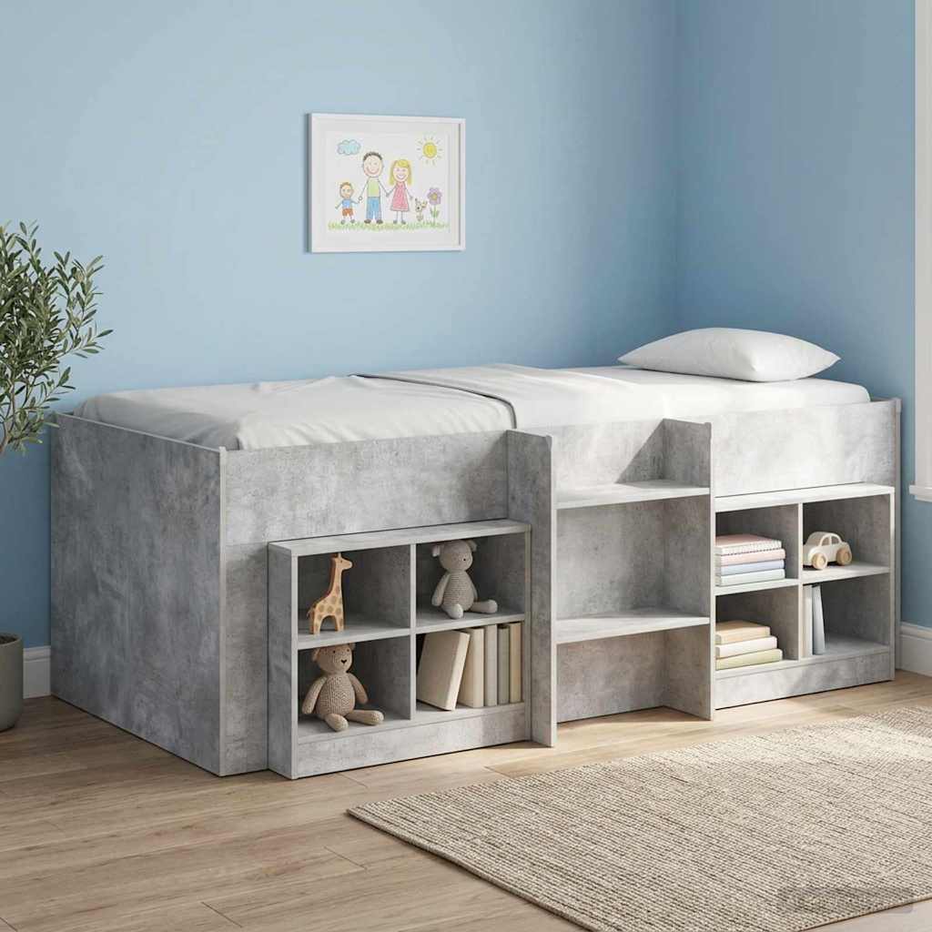 vidaXL Marco de Cama Alta para Niños Gris Hormigón 80 x 200 cm