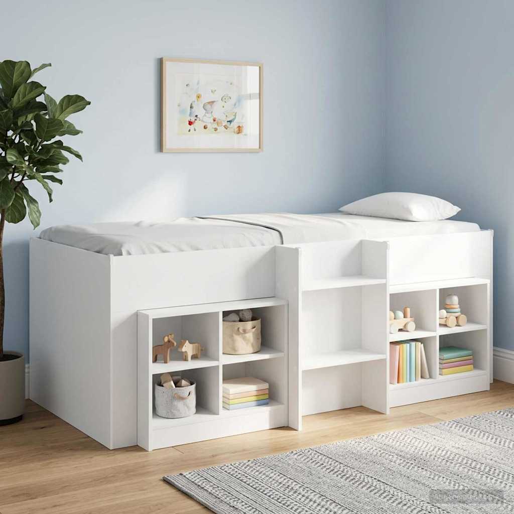 vidaXL Marco de Cama Alta para Niños Blanco 90 x 200 cm