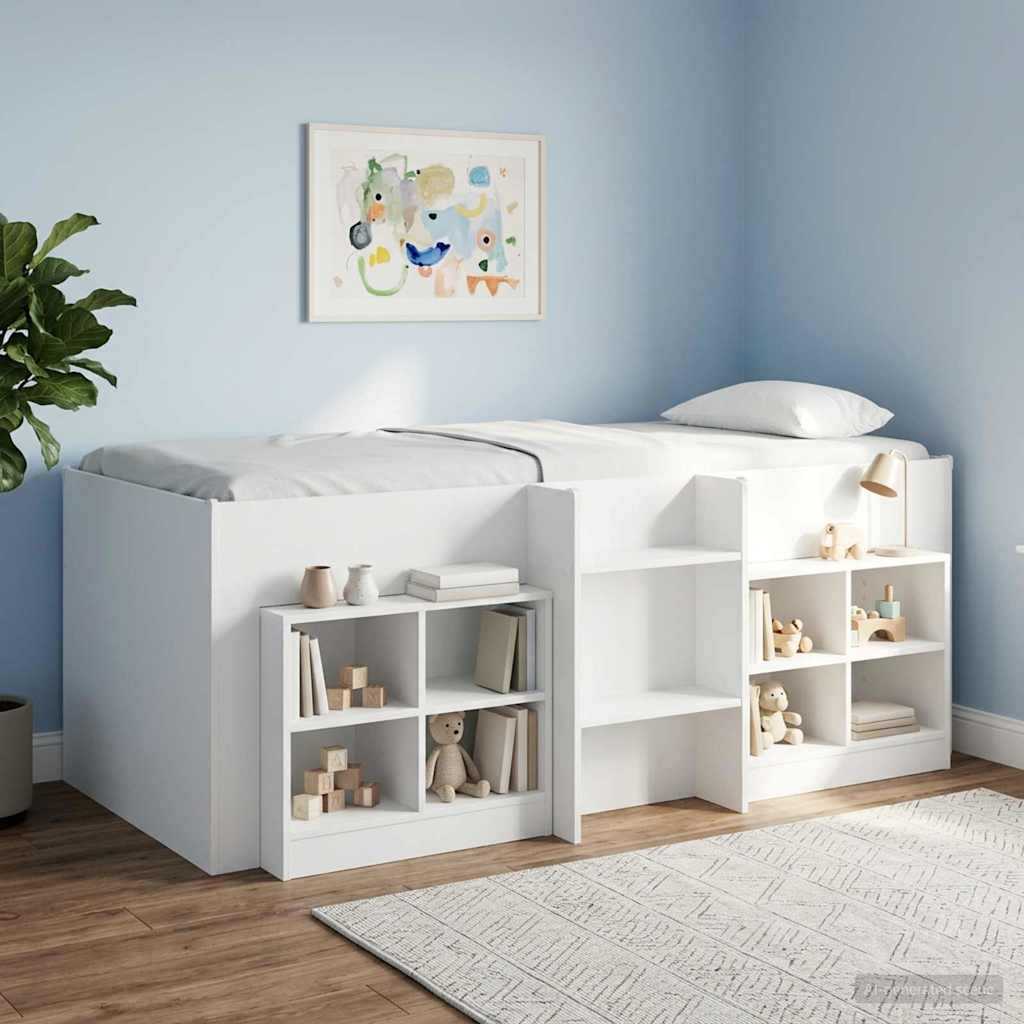 vidaXL Marco de Cama Alta para Niños Blanco 90 x 190 cm