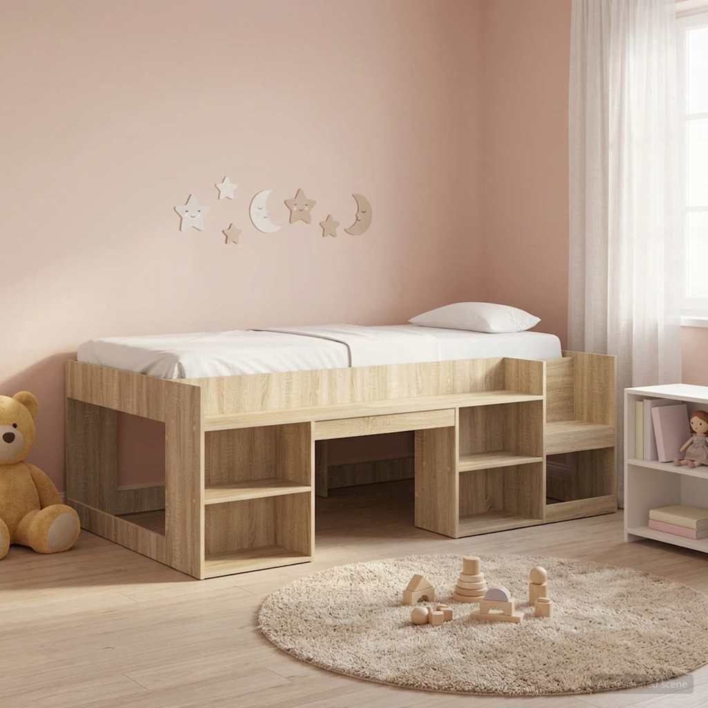 vidaXL Cama Infantil con Almacenamiento Roble Sonoma 80 x 200 cm