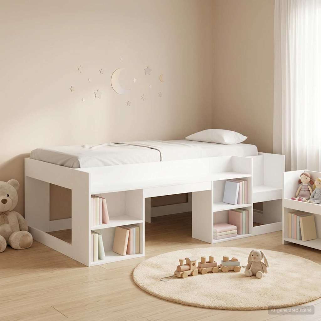 vidaXL Cama Infantil con Almacenamiento Blanco 90 x 200 cm
