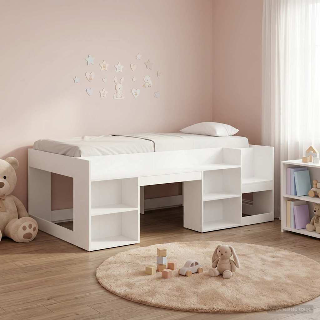 vidaXL Cama Infantil con Almacenamiento Blanco 98.5 x 200 cm