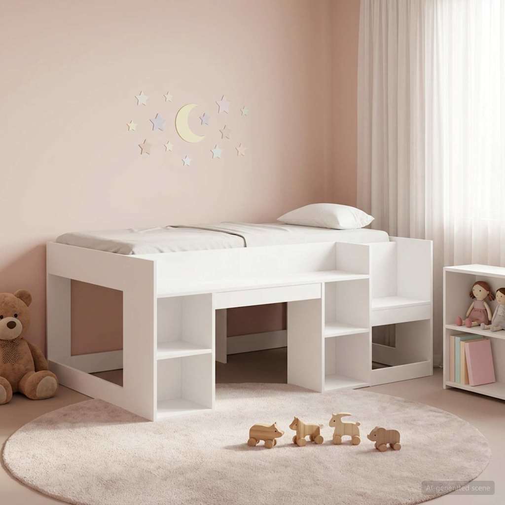 vidaXL Cama Infantil con Almacenamiento Blanco 80 x 160 cm