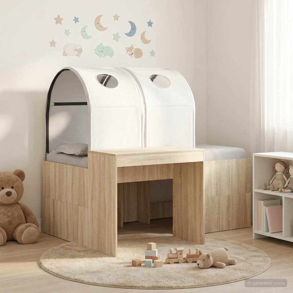 vidaXL Cama con Túnel 3 uds. Roble Sonoma y blanco