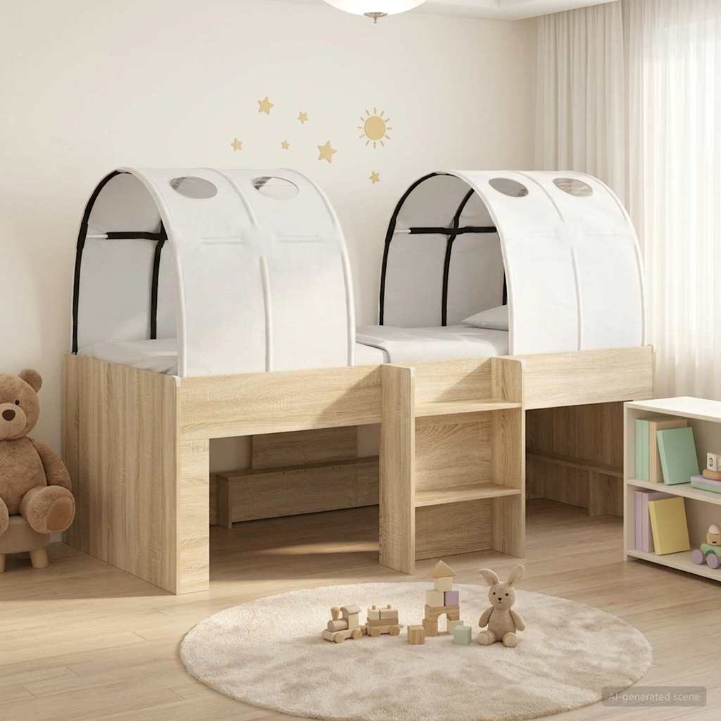 vidaXL Cama con Túnel 3 uds. Roble Sonoma y blanco