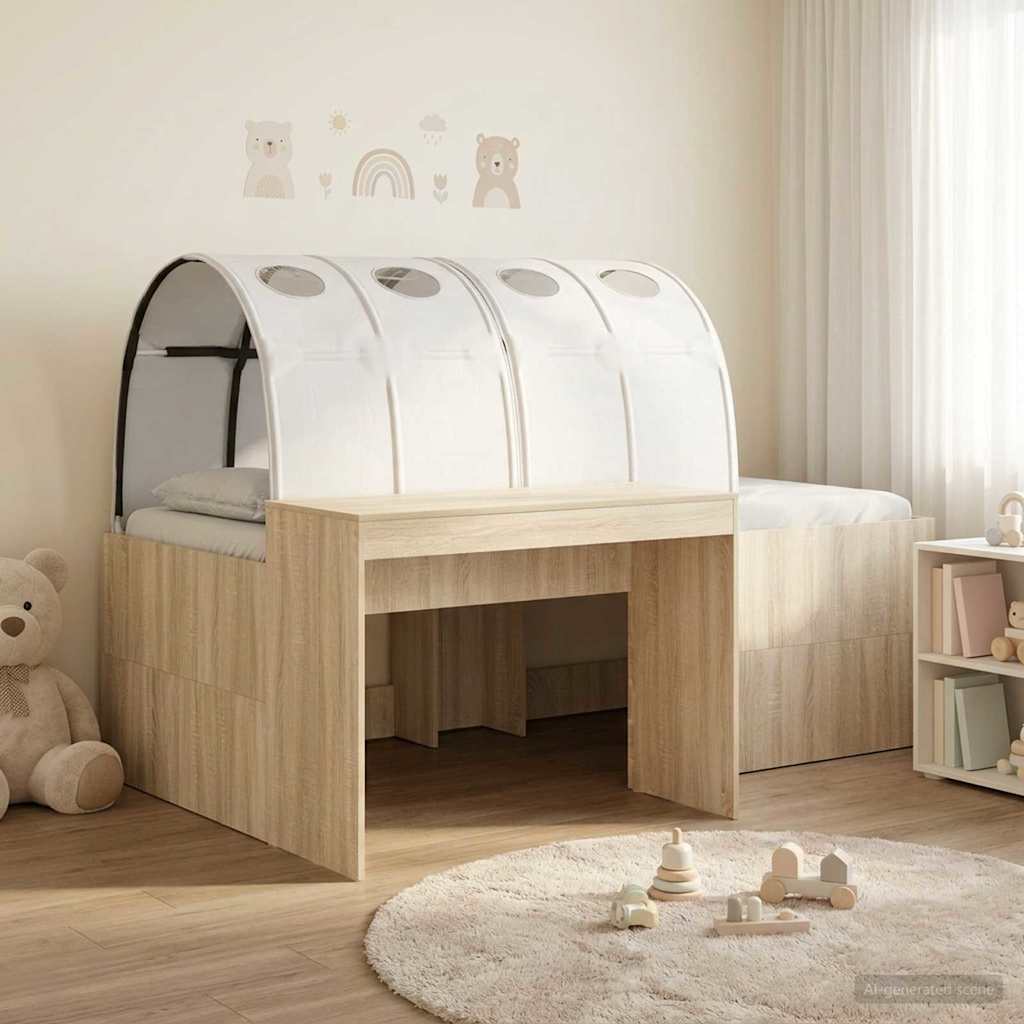 vidaXL Cama con Túnel 3 uds. Roble Sonoma y blanco