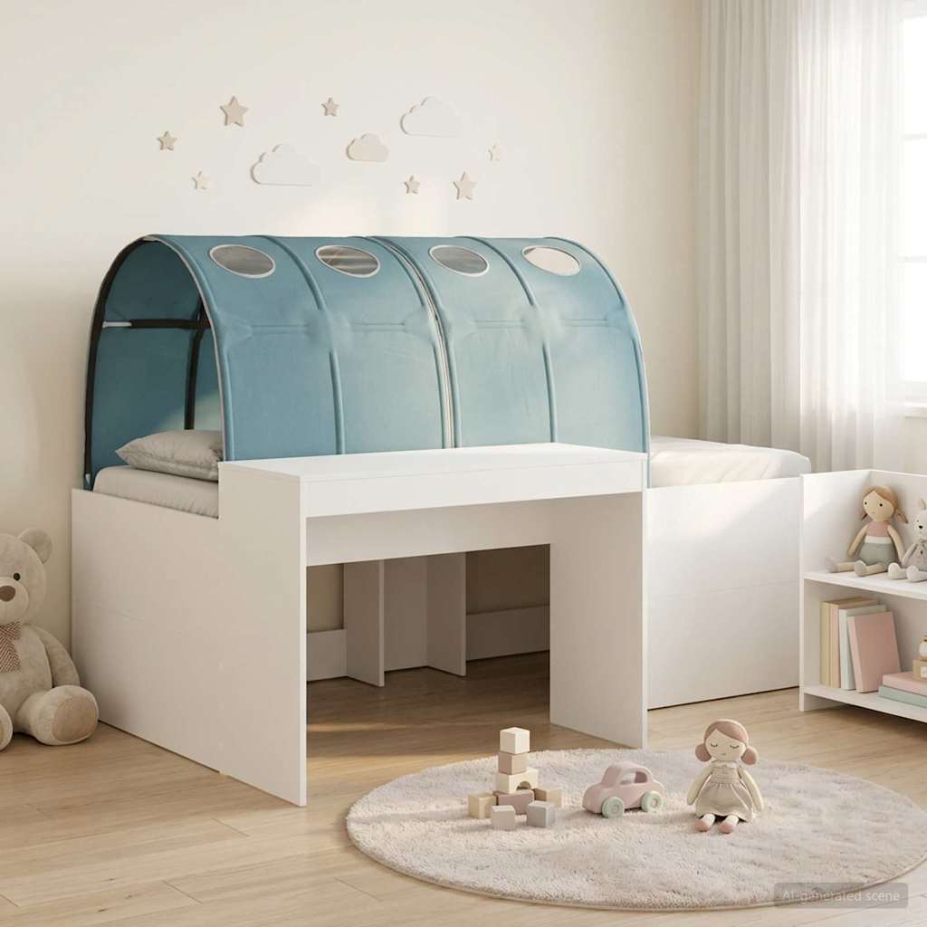 vidaXL Cama con Túnel 3 uds. Roble Artisian y Azul Claro