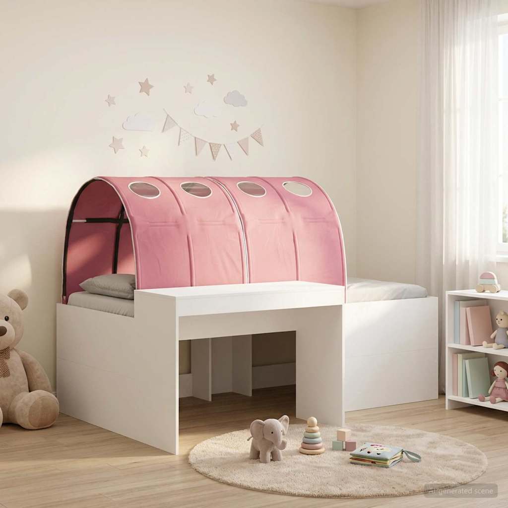 vidaXL Cama con Túnel 3 uds. Roble Artisian y Rosa
