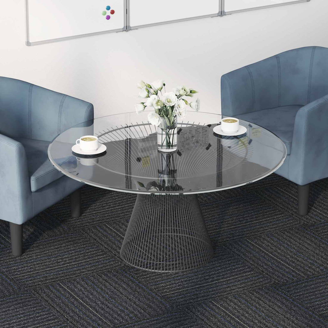 vidaXL Azulejo de alfombra Gris Mediano con Rayas 50 x 50 cm 20 uds.