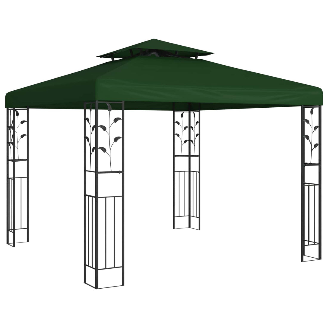 vidaXL Cenador 3 x 3 x 2,68 m Verde Poliéster y Acero