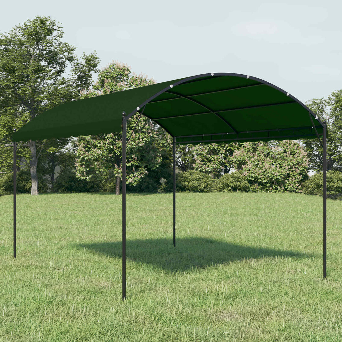 vidaXL Cenador 4 x 3 x 2,6 m Verde Poliéster y Acero