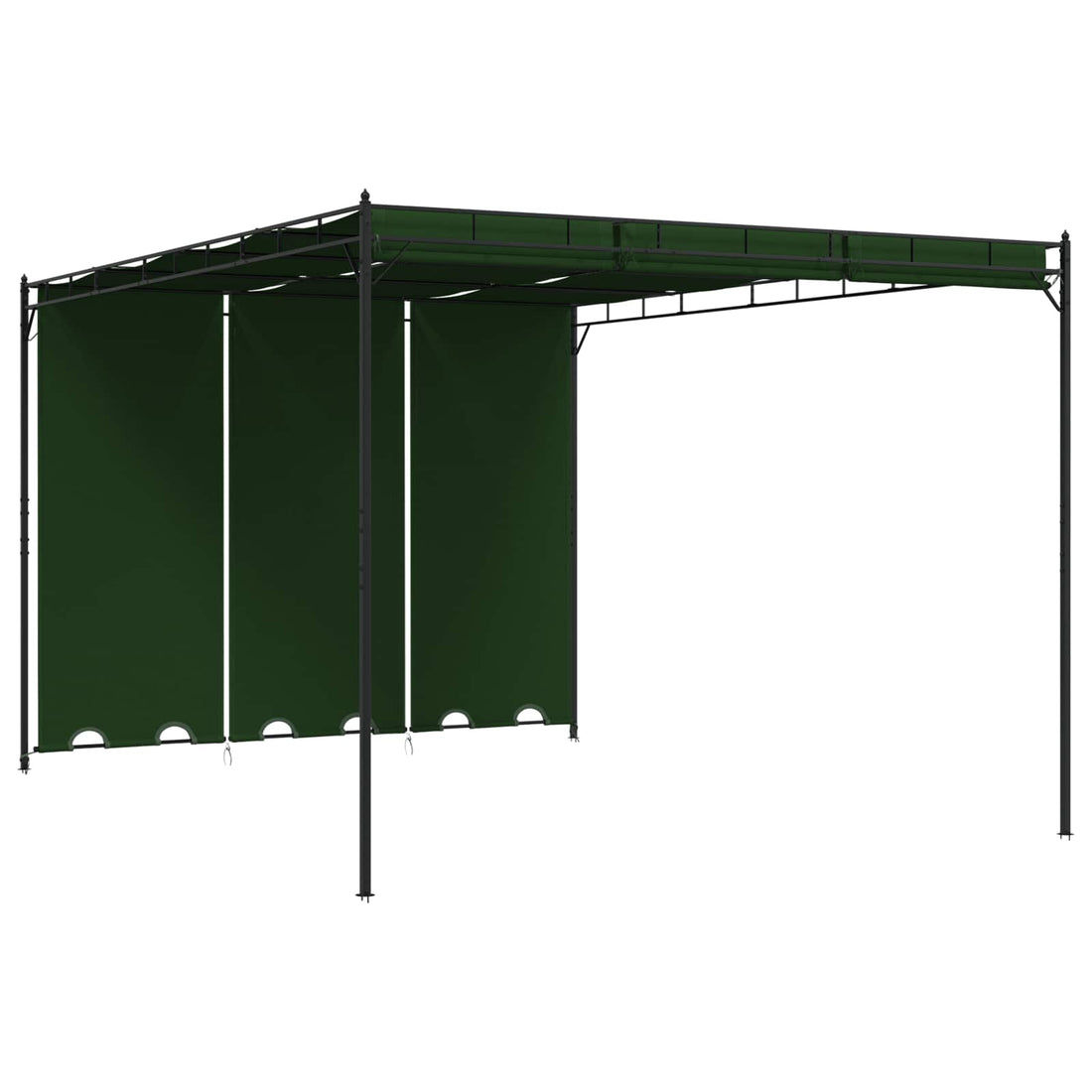 vidaXL Cenador 4 x 3 x 2,3 m Verde Poliéster y Acero