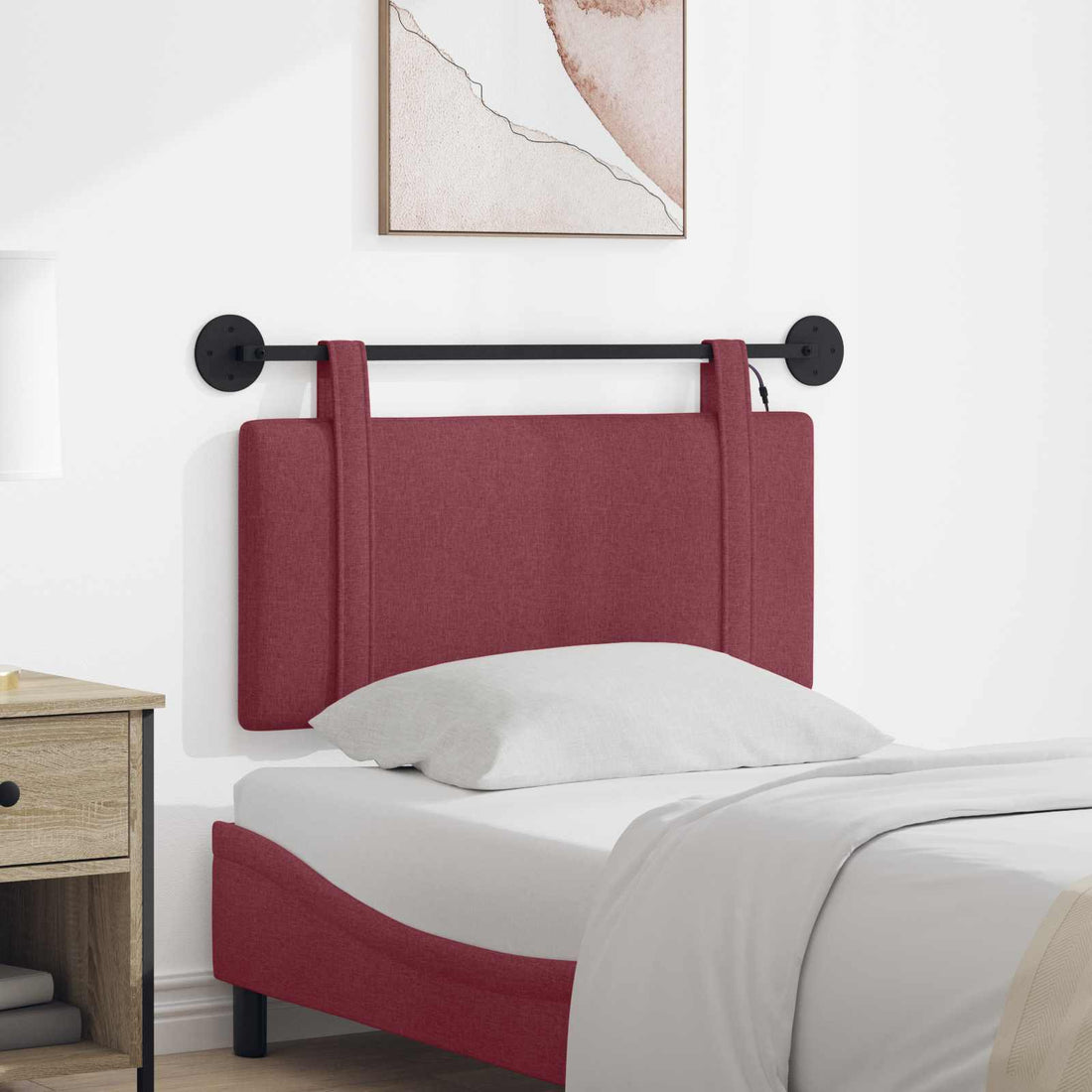 vidaXL Cabecero colgante Rojo vino Tela