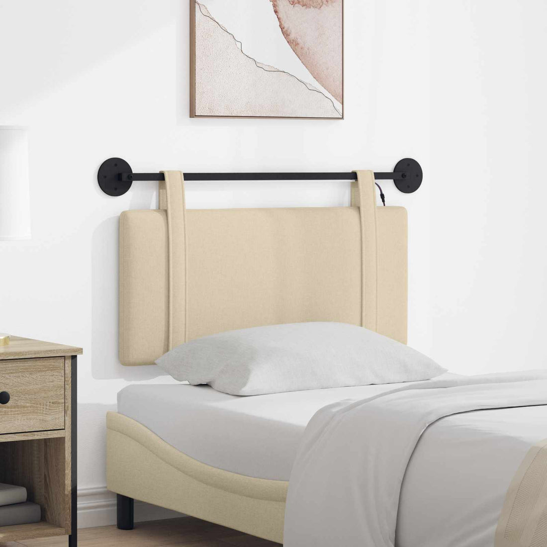 vidaXL Cabecero colgante Crema Tela