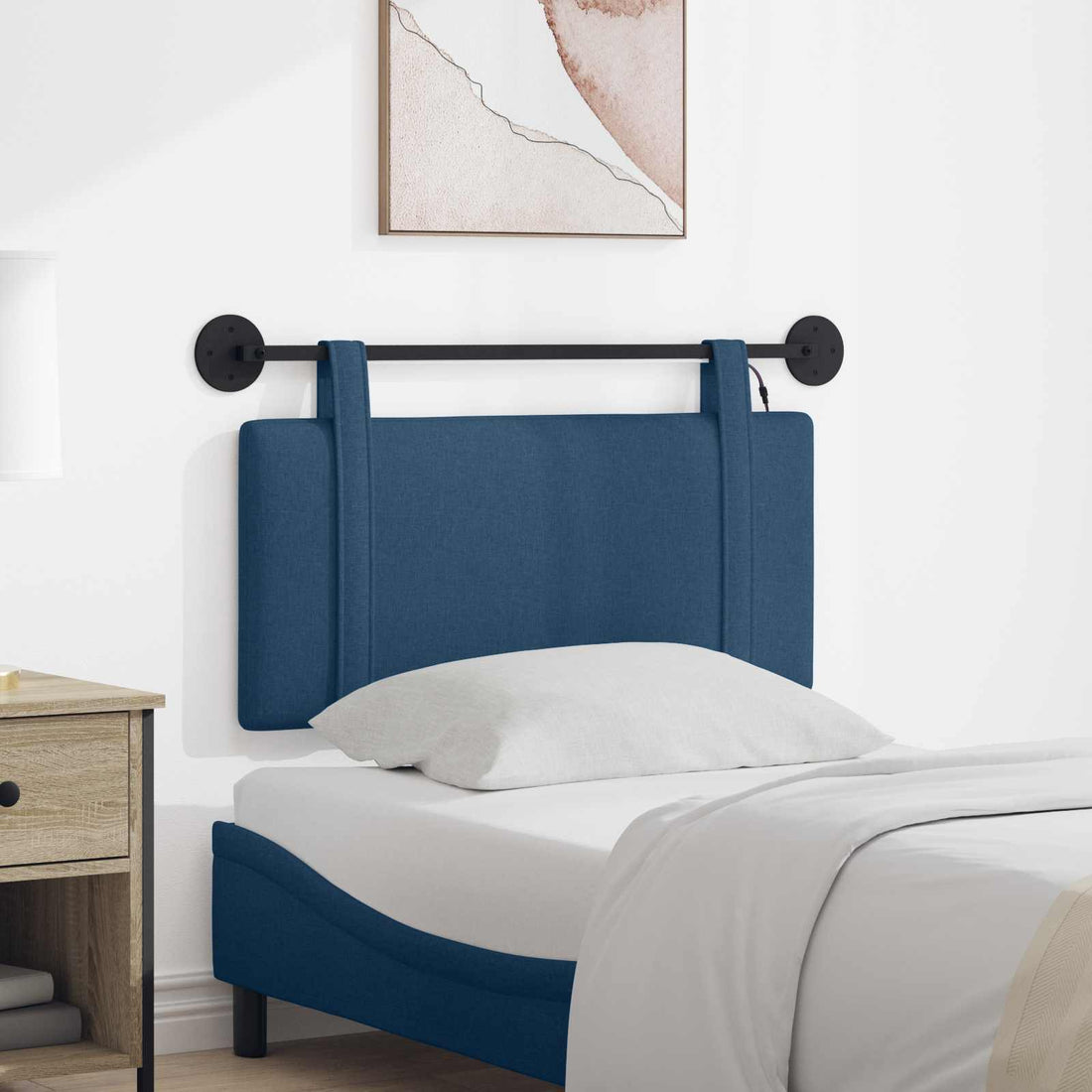 vidaXL Cabecero colgante Azul Tela