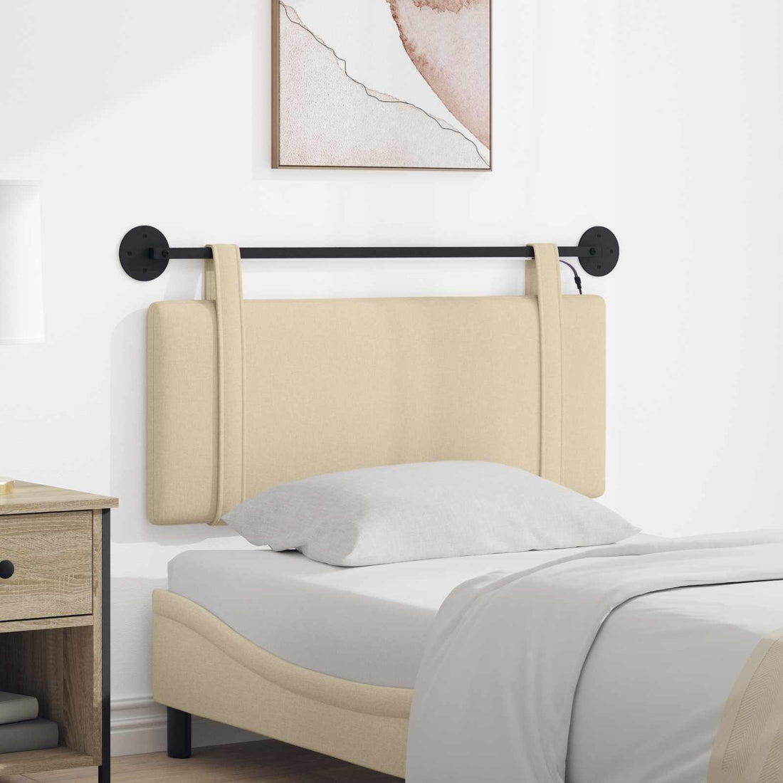 vidaXL Cabecero colgante Crema Tela