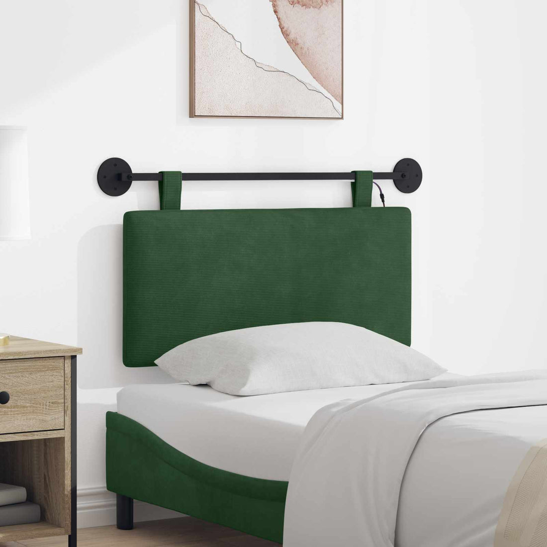 vidaXL Cabecero colgante Verde Selva Tela de Pana