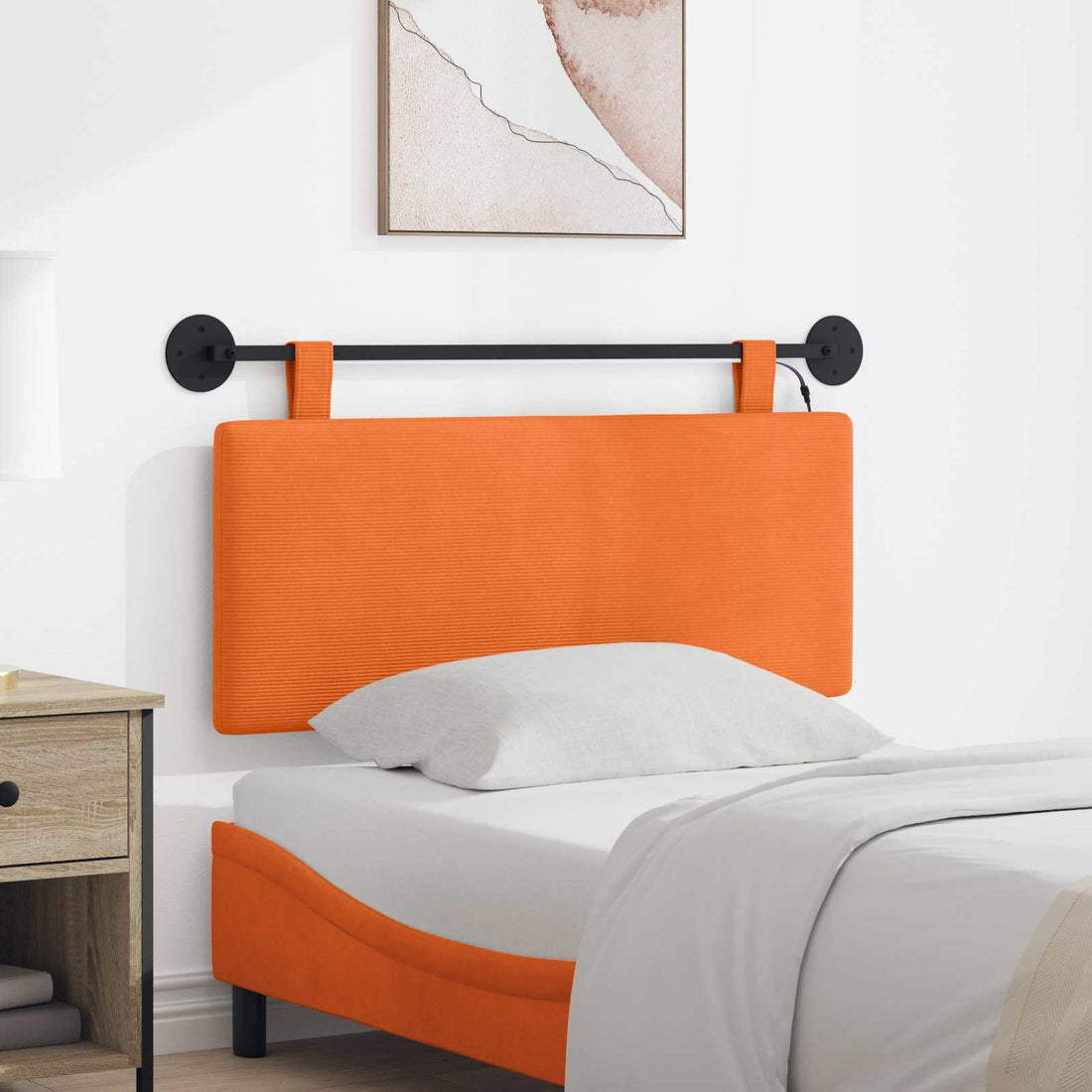 vidaXL Cabecero colgante Naranja Tela de Pana