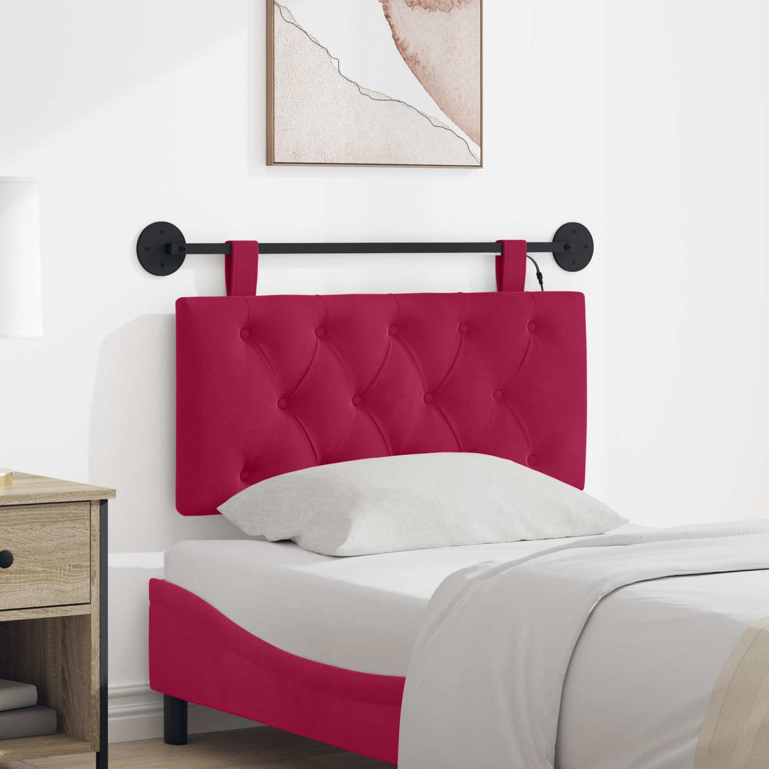 vidaXL Cabecero colgante Rojo vino Terciopelo