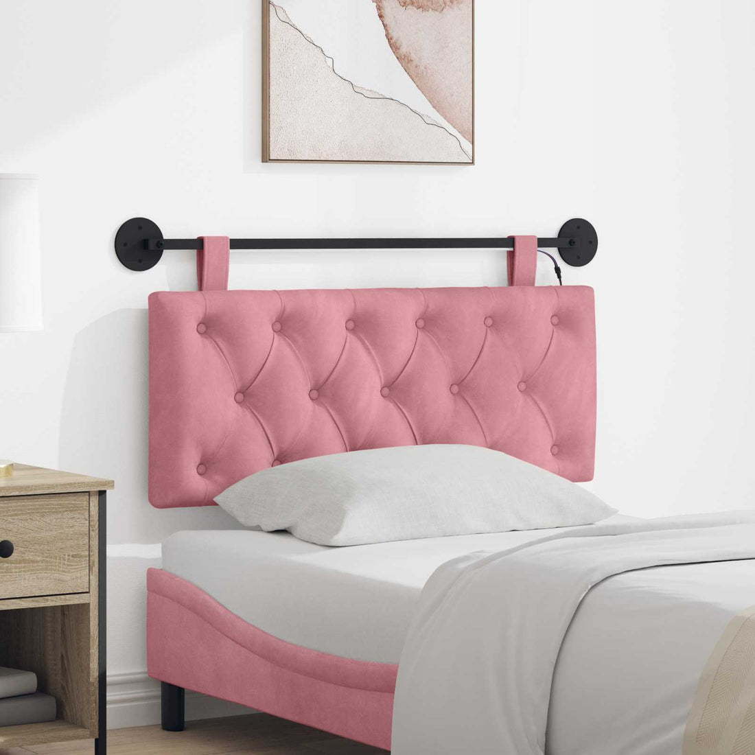 vidaXL Cabecero colgante Rosa Terciopelo