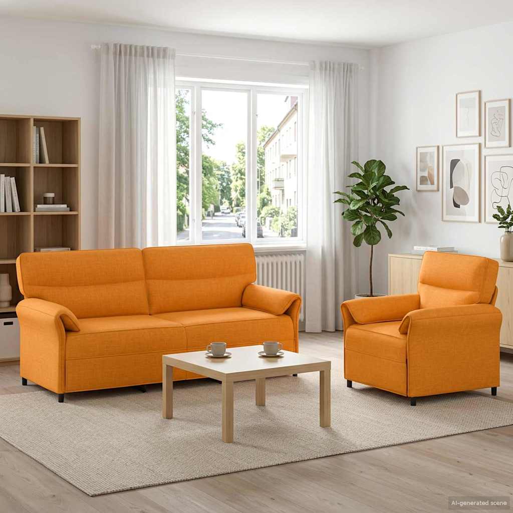 vidaXL Juego de Sofá 2 uds. Amarillo oscuro Tela