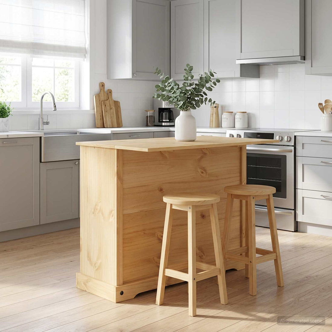 vidaXL Juego de isla de cocina 2 uds. Cera de Miel 112 x 70 x 91,5 cm