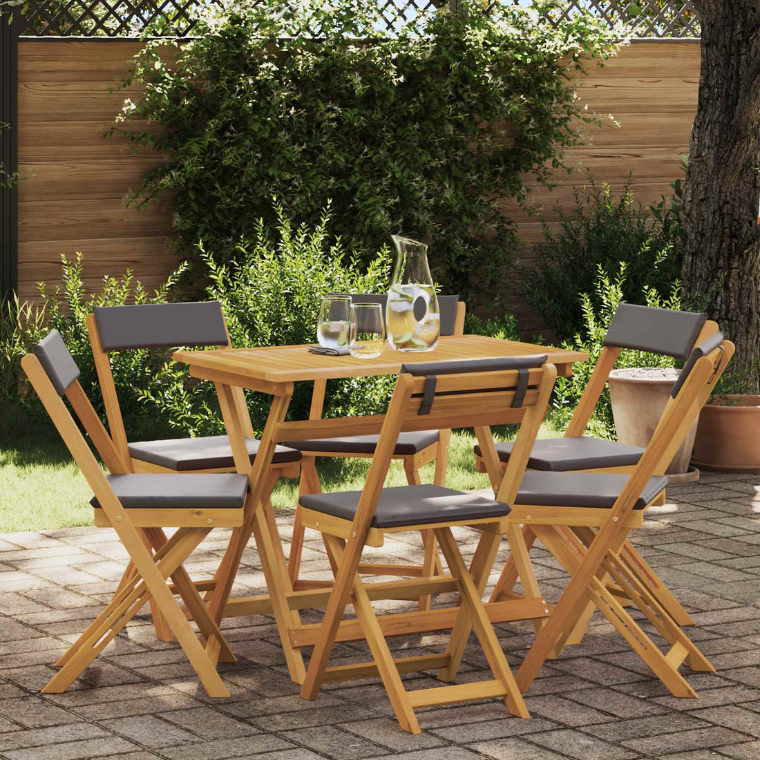 vidaXL Sillas Bistro de Exterior 6 uds. Gris oscuro