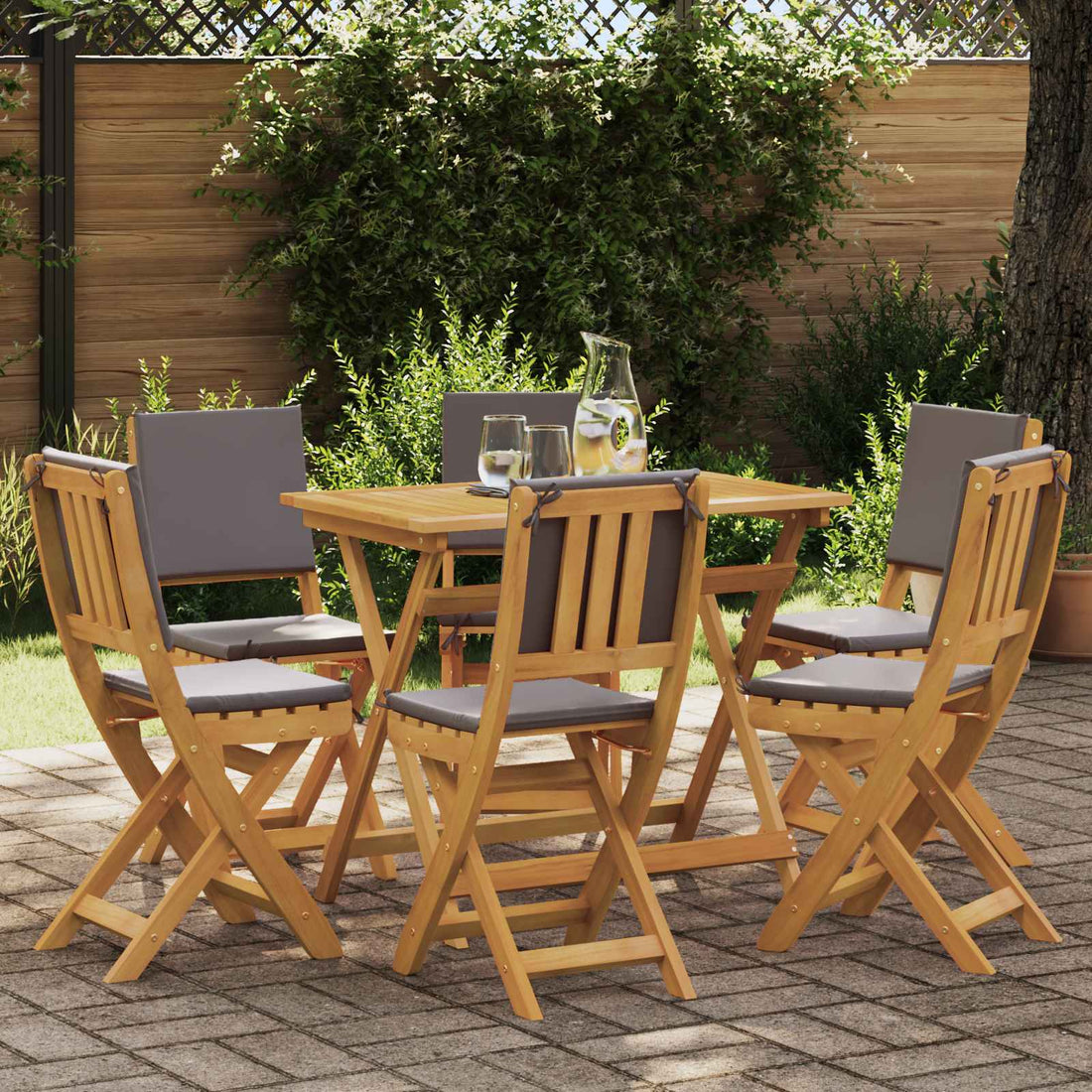 vidaXL Sillas Bistro de Exterior 6 uds. Gris oscuro