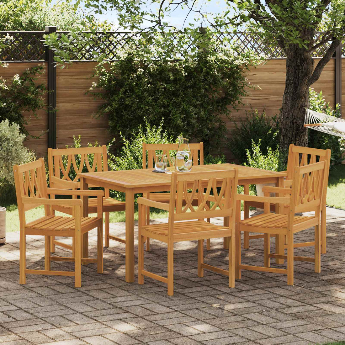 vidaXL Sillas de jardín 6 uds. Natural Madera de Acacia Sólida