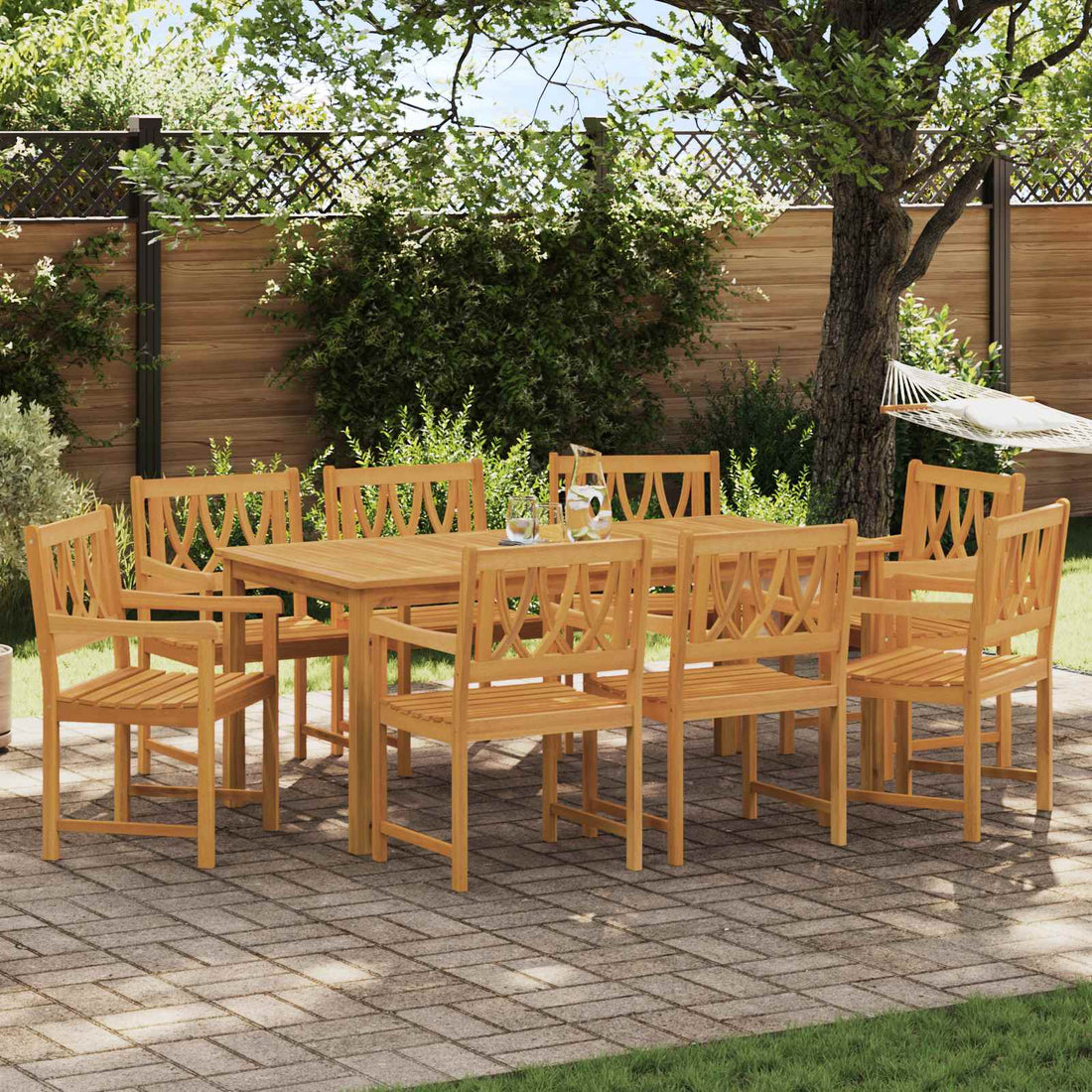 vidaXL Sillas de jardín 8 uds. Natural Madera de Acacia Sólida