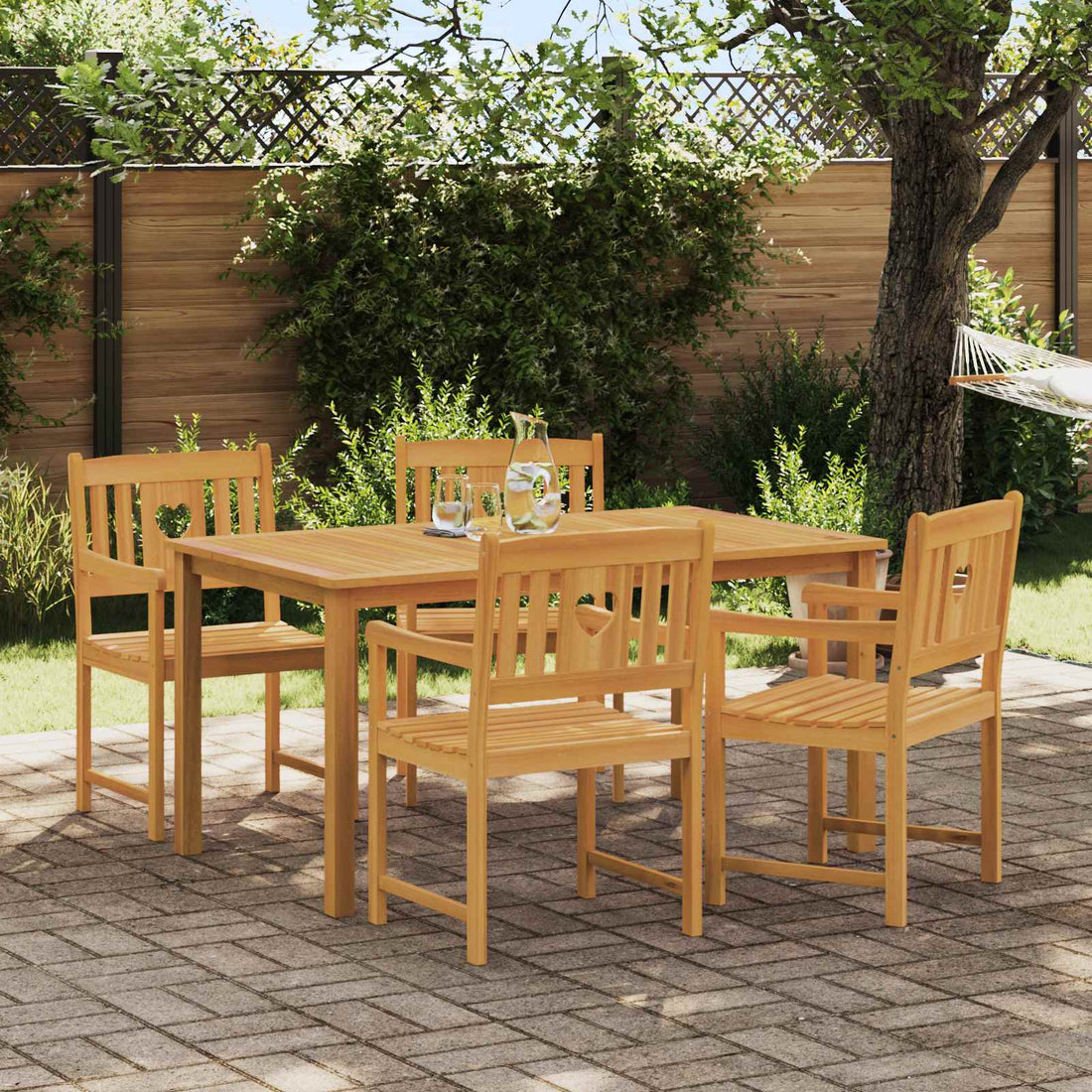 vidaXL Sillas de jardín 4 uds. Natural Madera de Acacia Sólida