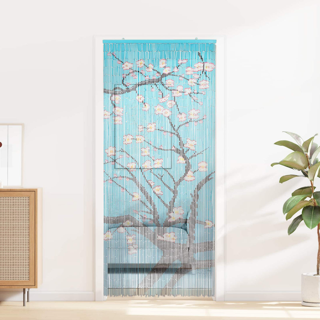 vidaXL Cortina de Puerta Insectos Multicolor 90 x 200 cm Bambú