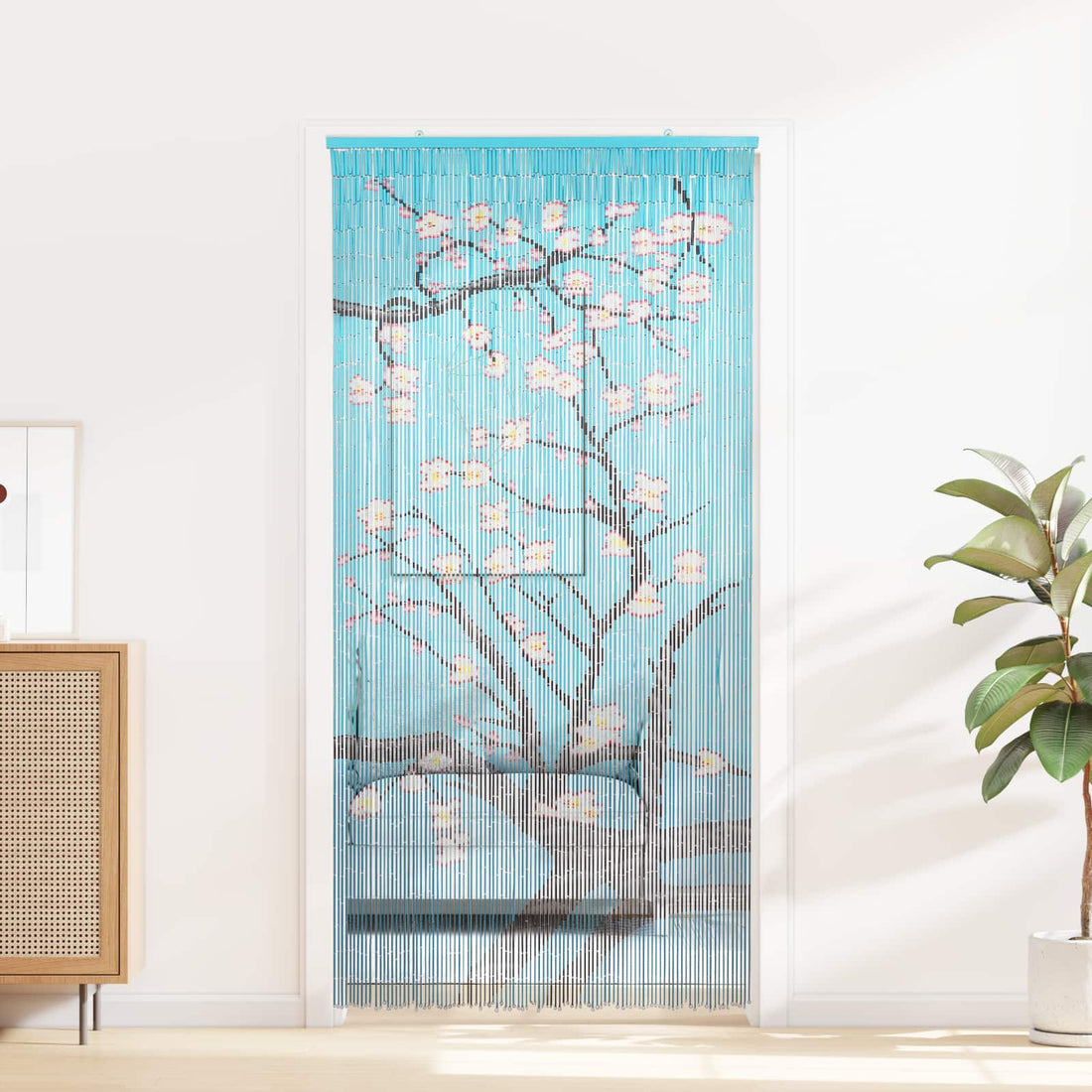 vidaXL Cortina de Puerta Insectos Multicolor 100 x 200 cm Bambú