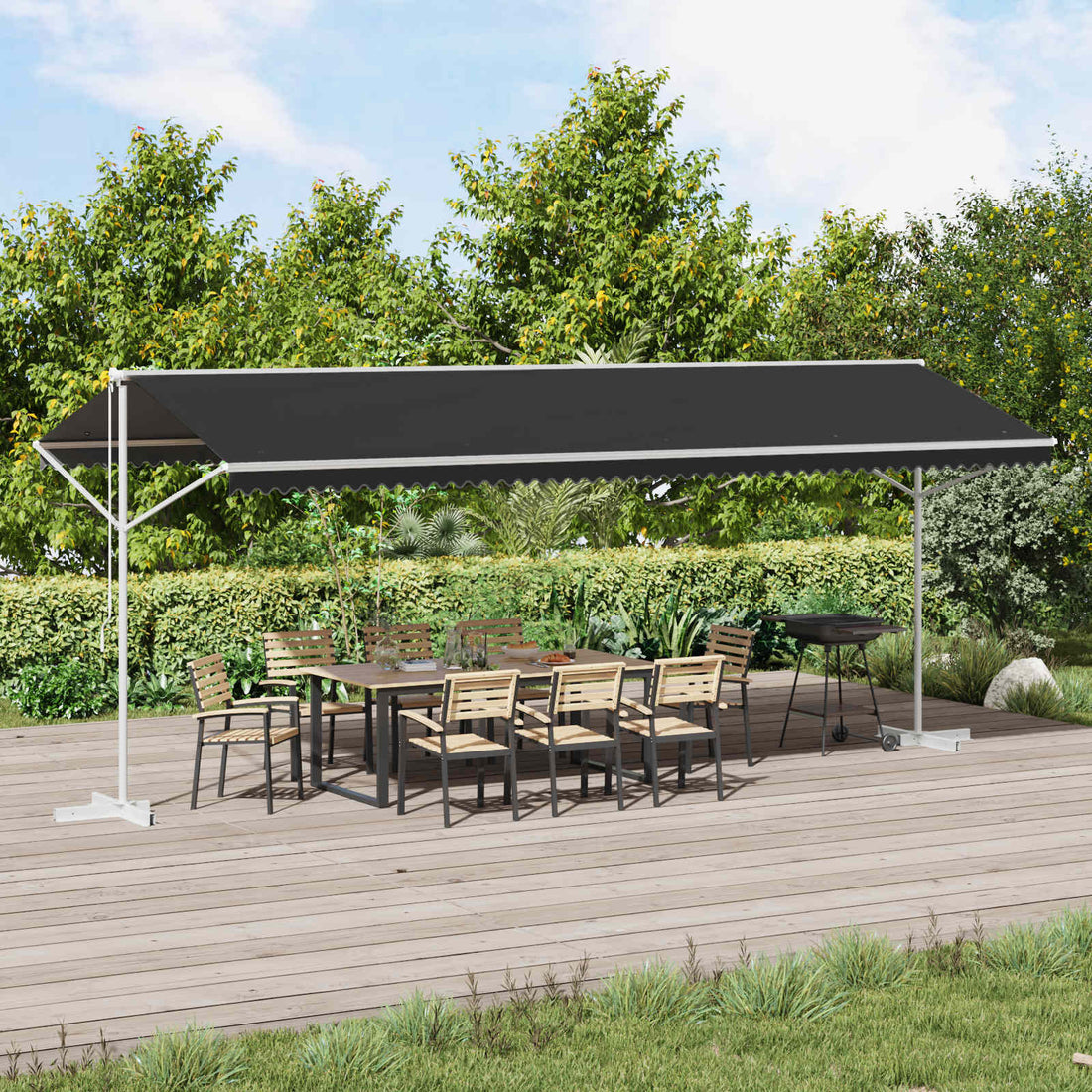 vidaXL Toldo independiente 6 x 3 m Poliéster Gris antracita